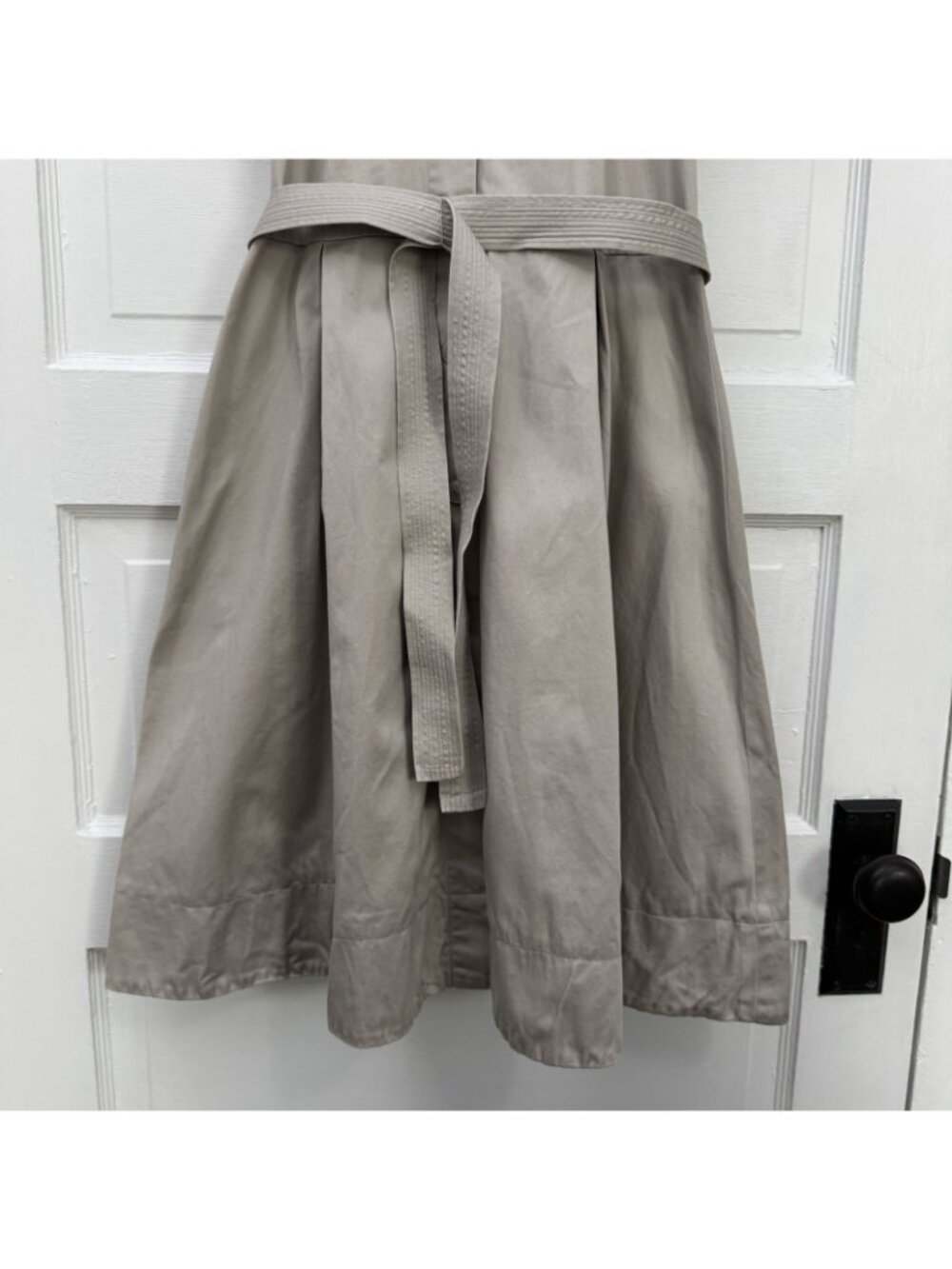 Calvin Klein Women’s XS Beige Cotton Belted Fit & Flare Shirtdress - Picture 4 of 12